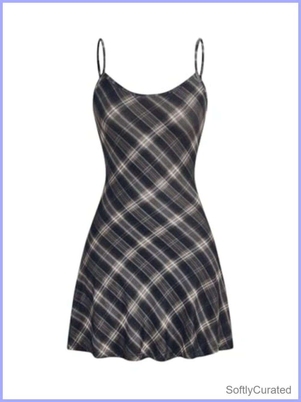 WDIRARA Plaid Cami Mini Dress Sleeveless Scoop Neck